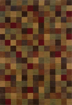 Allure 3A Brown/ Red Rug