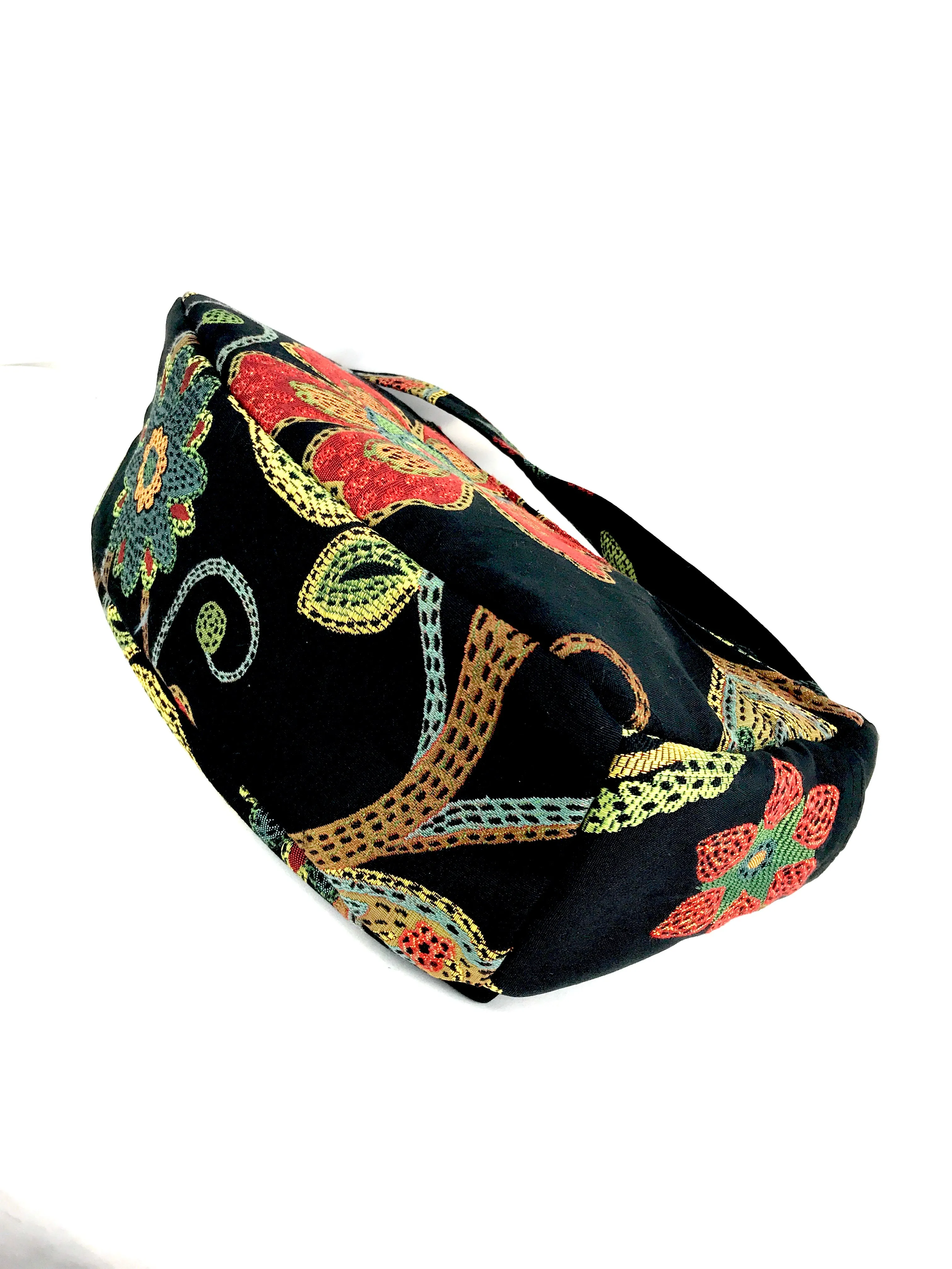 Boat Bag,  Large, in Vintage Black Floral Jacquard