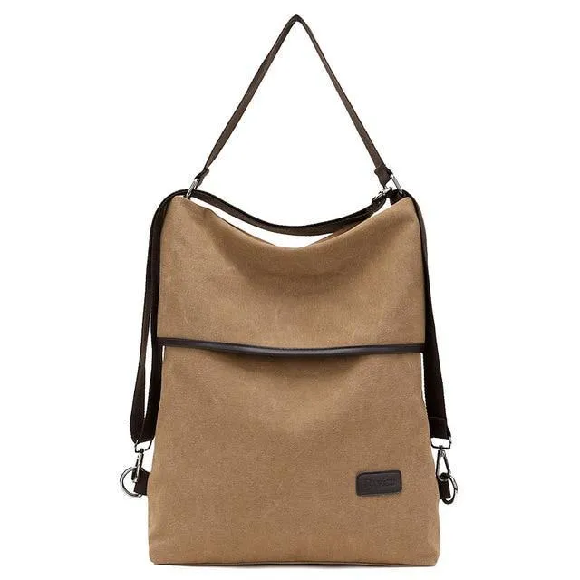 Canvas Convertible Shoulder Bag/Backpack