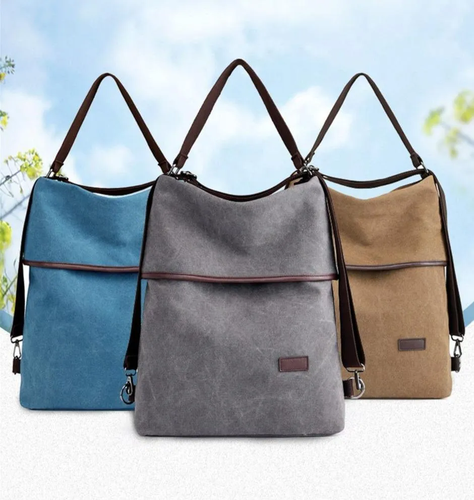 Canvas Convertible Shoulder Bag/Backpack