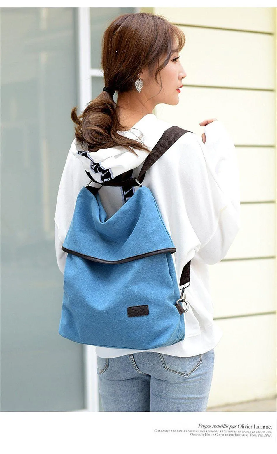 Canvas Convertible Shoulder Bag/Backpack