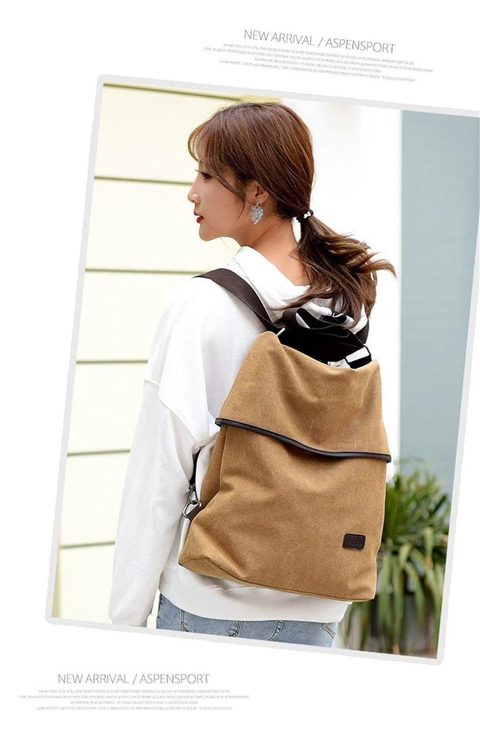 Canvas Convertible Shoulder Bag/Backpack