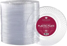 Clear Plastic Plates 144ct - 75" Disposable Heavy Duty Hard Plates For Party