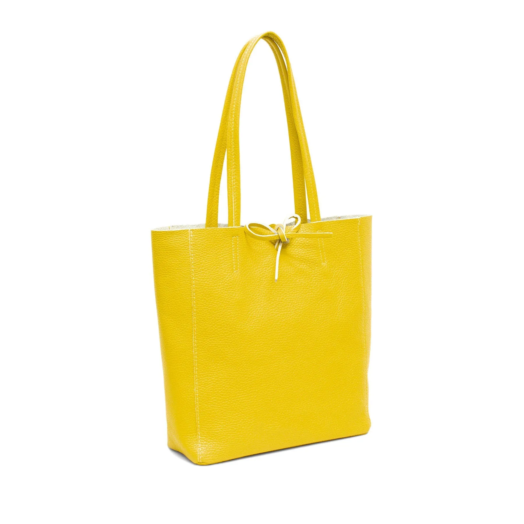 Genuine Leather Medium Yellow Leather Shopper