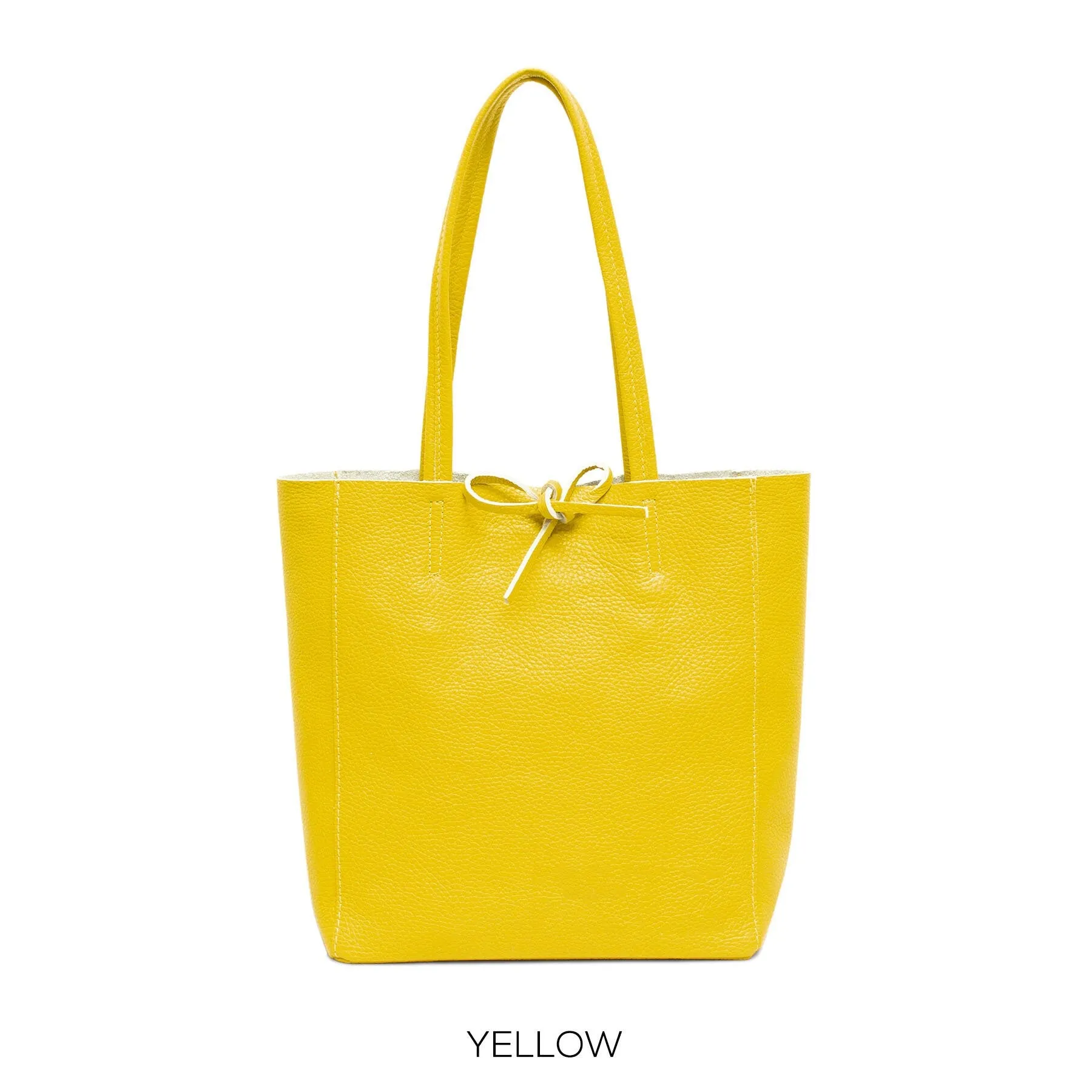 Genuine Leather Medium Yellow Leather Shopper