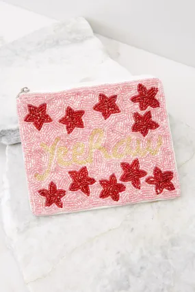 Having Too Much Fun Pink Multi Beaded Pouch