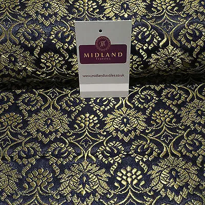 Indian Banarsi Gold Floral Faux Silk Brocade Fabric 44 " M711 Mtex