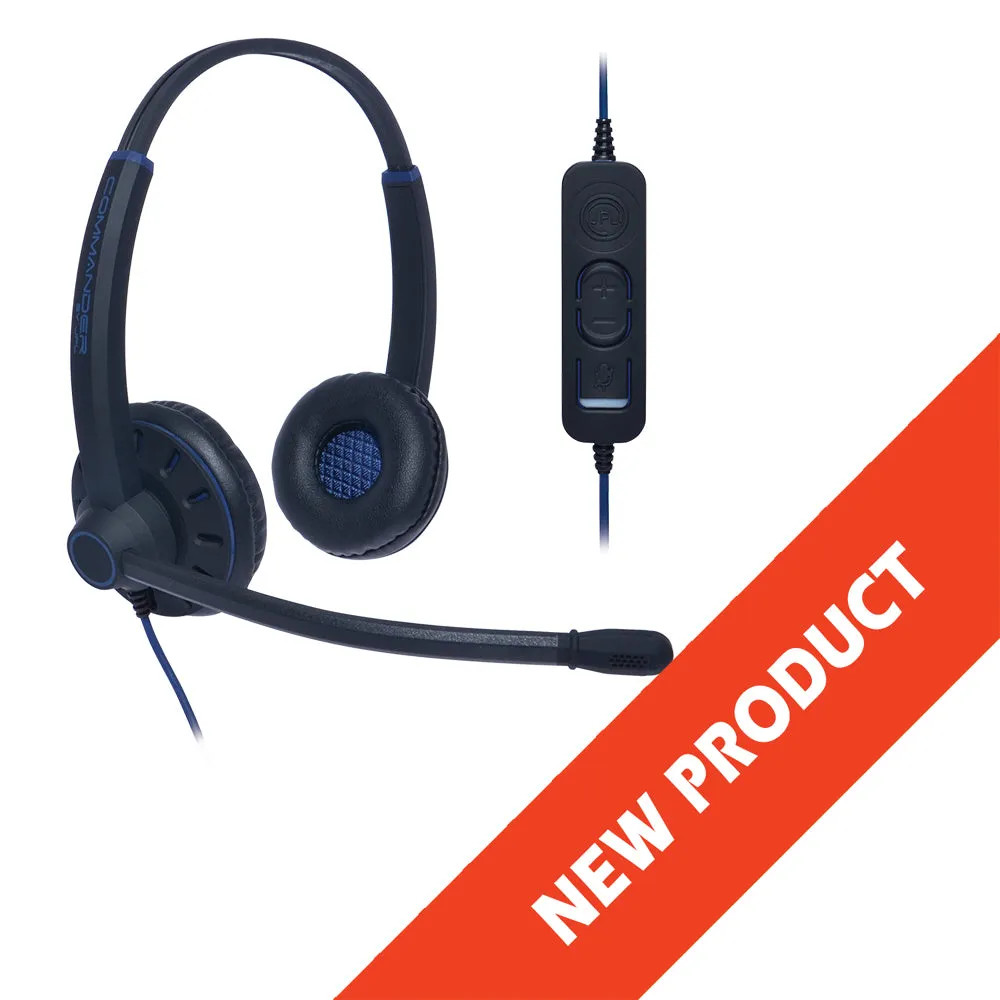 JPL Office USB Monaural/ Binaural  Headset w/ Noise-canceling Mic & Call/Volume/Mute Control (Commander 1 & 2)