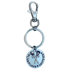 Lacrosse Zipper Pull Keychain - Live Love Lacrosse