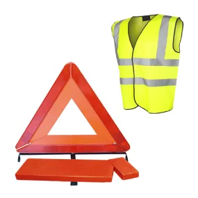 Large Reflective Warning Triangle Sign & Safety Vest