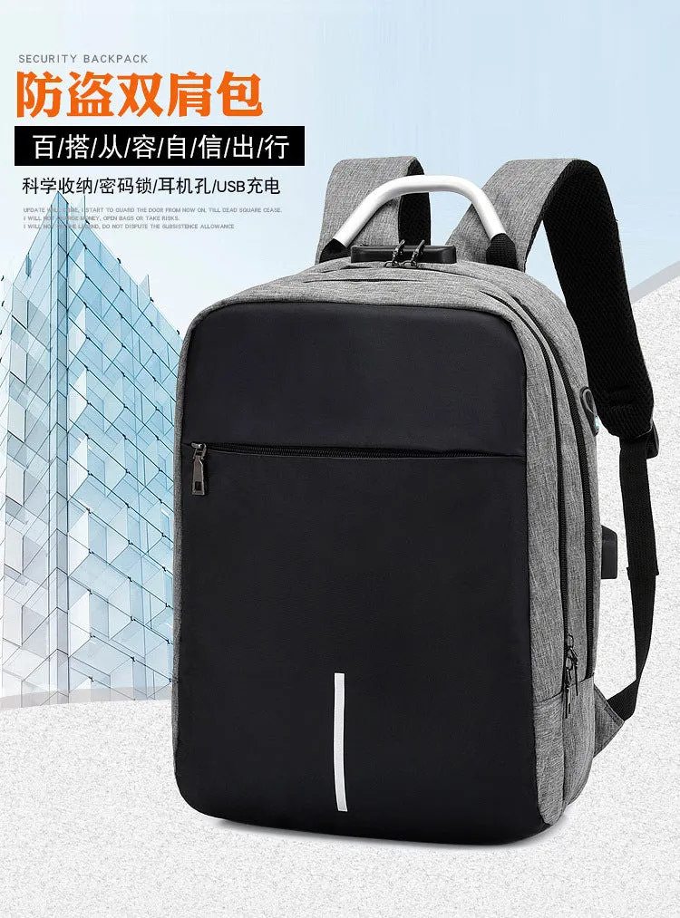 Men's business casual password lock anti-theft backpack