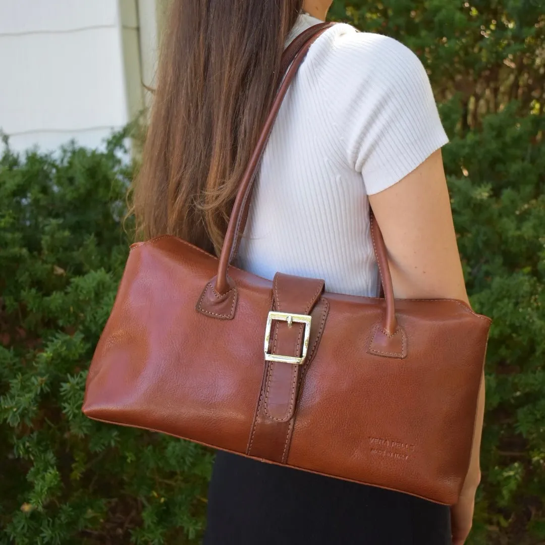 Modern Leather Shoulder Tote, Rimini