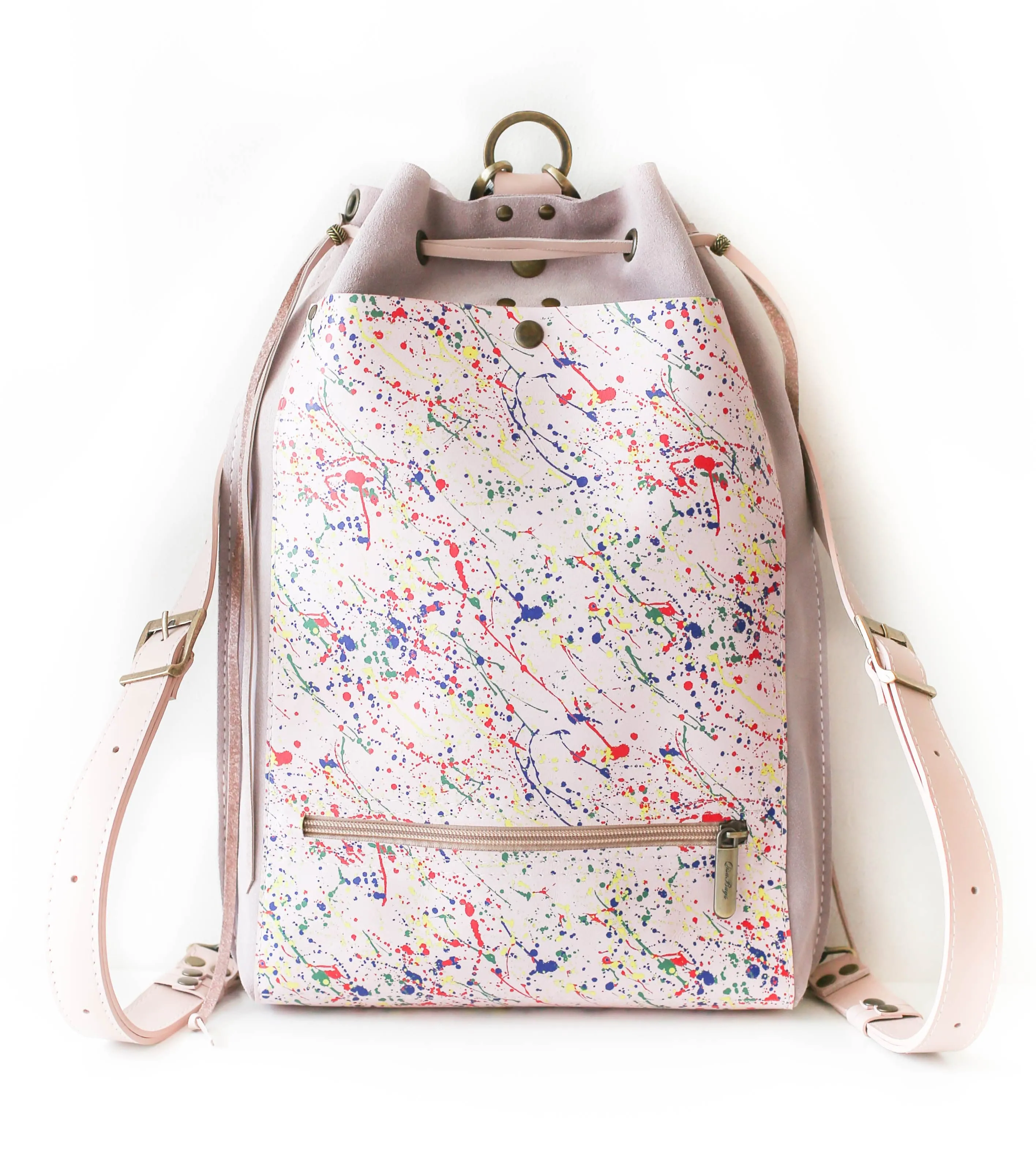 Pastel Pink Designer Backpack Purse