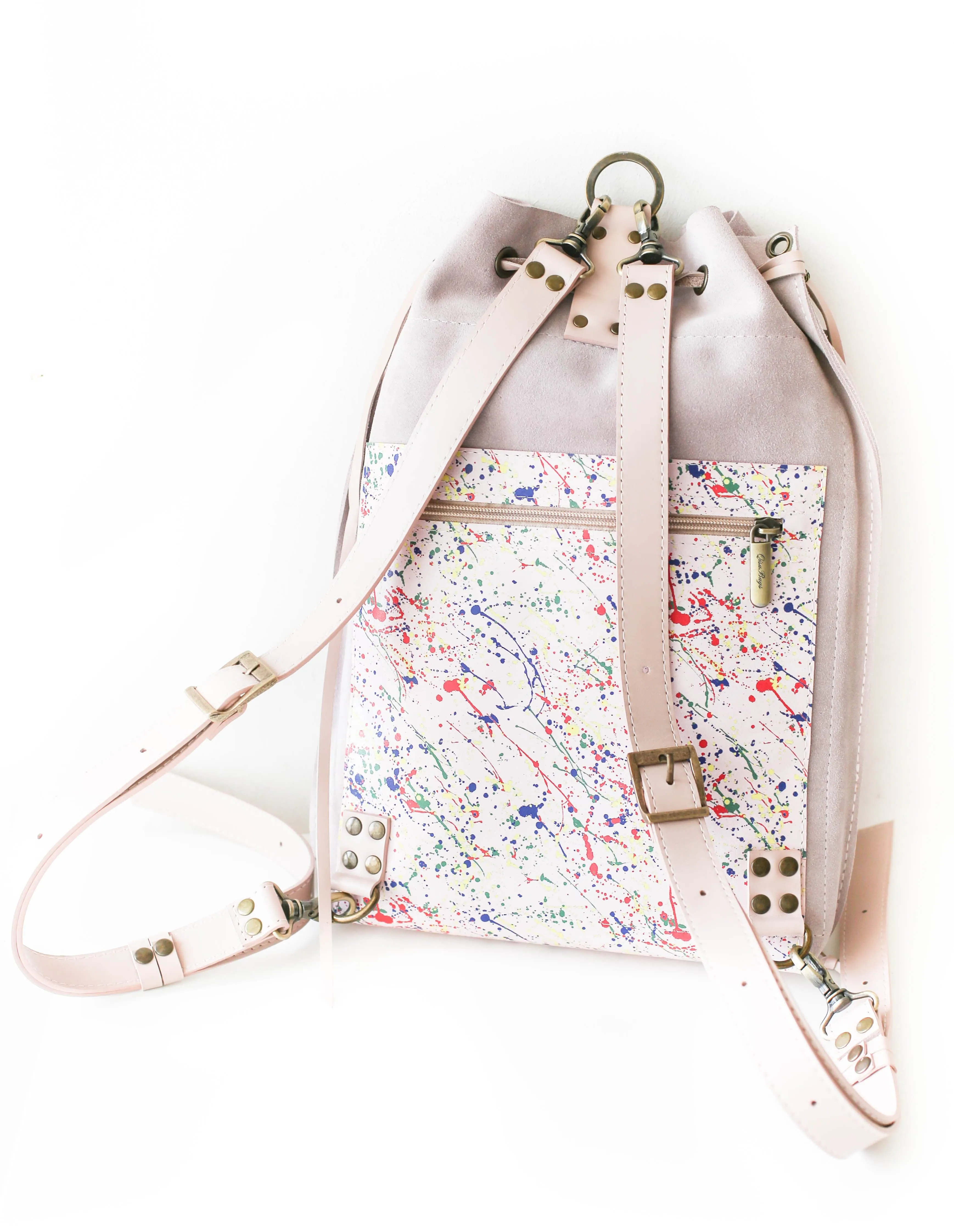 Pastel Pink Designer Backpack Purse