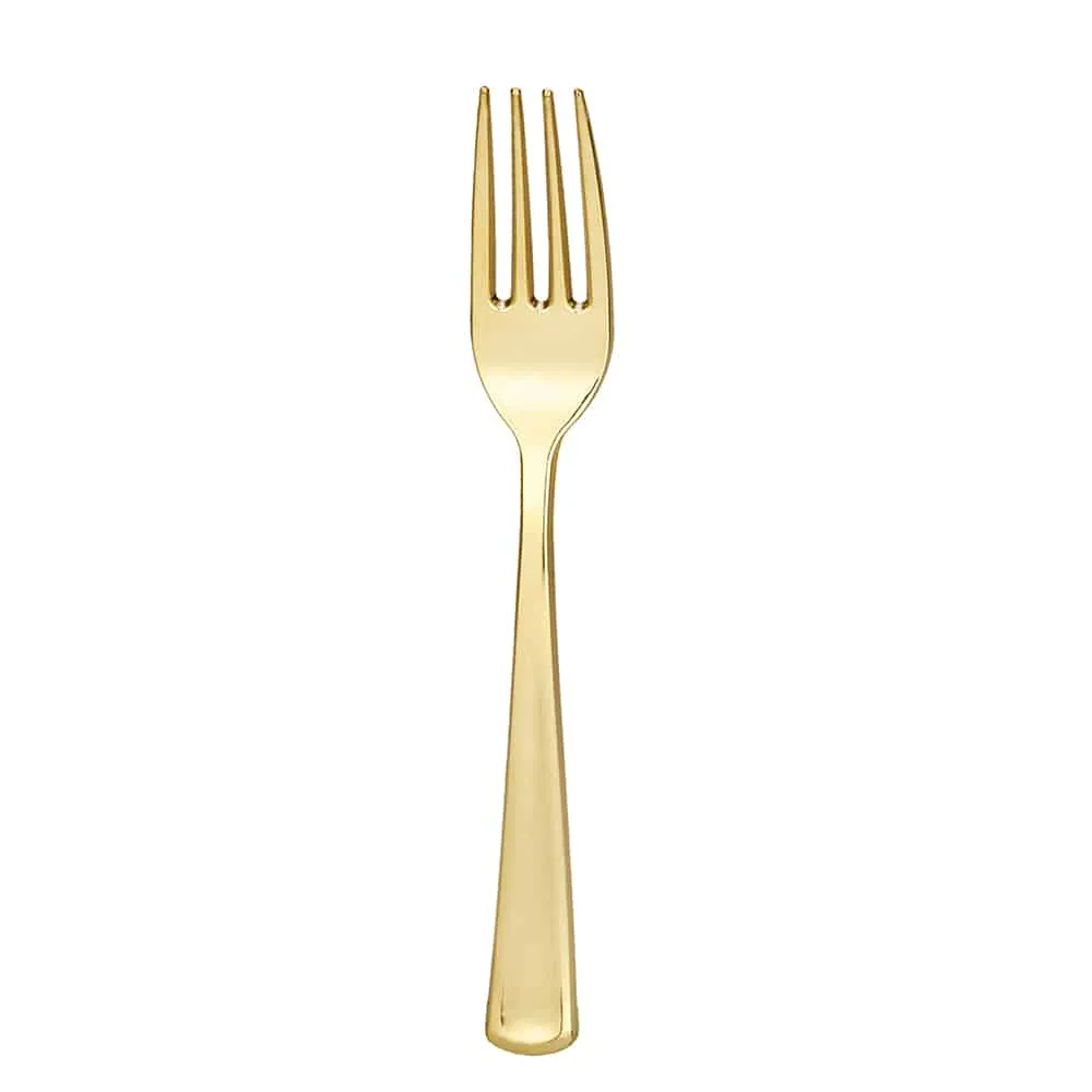 Polished Metallic Premium Plastic Cutlery Combo