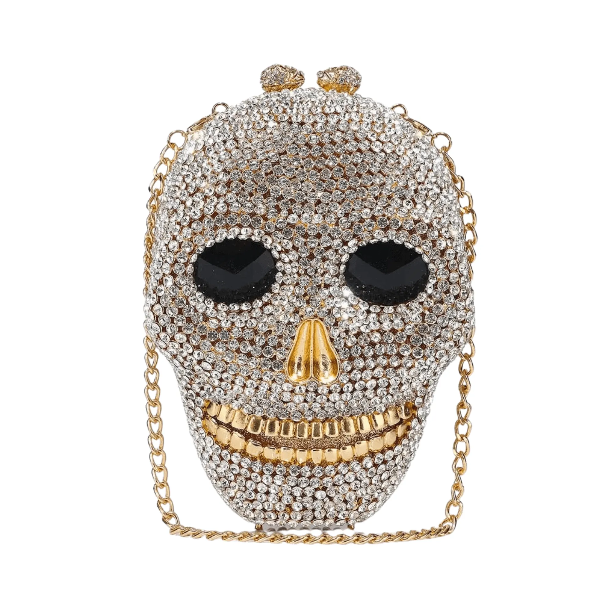 Pre Order:  Rhinestones Encrusted Skull Head Clutch