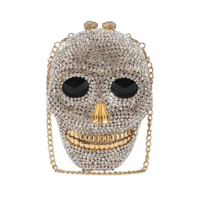 Pre Order:  Rhinestones Encrusted Skull Head Clutch