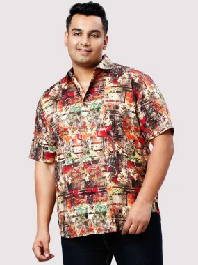 Rodeo Tone Digital Printed Half Sleeve Shirt Men's Plus Size