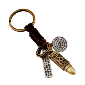 Steampunk Style Bullet Leather Keychain