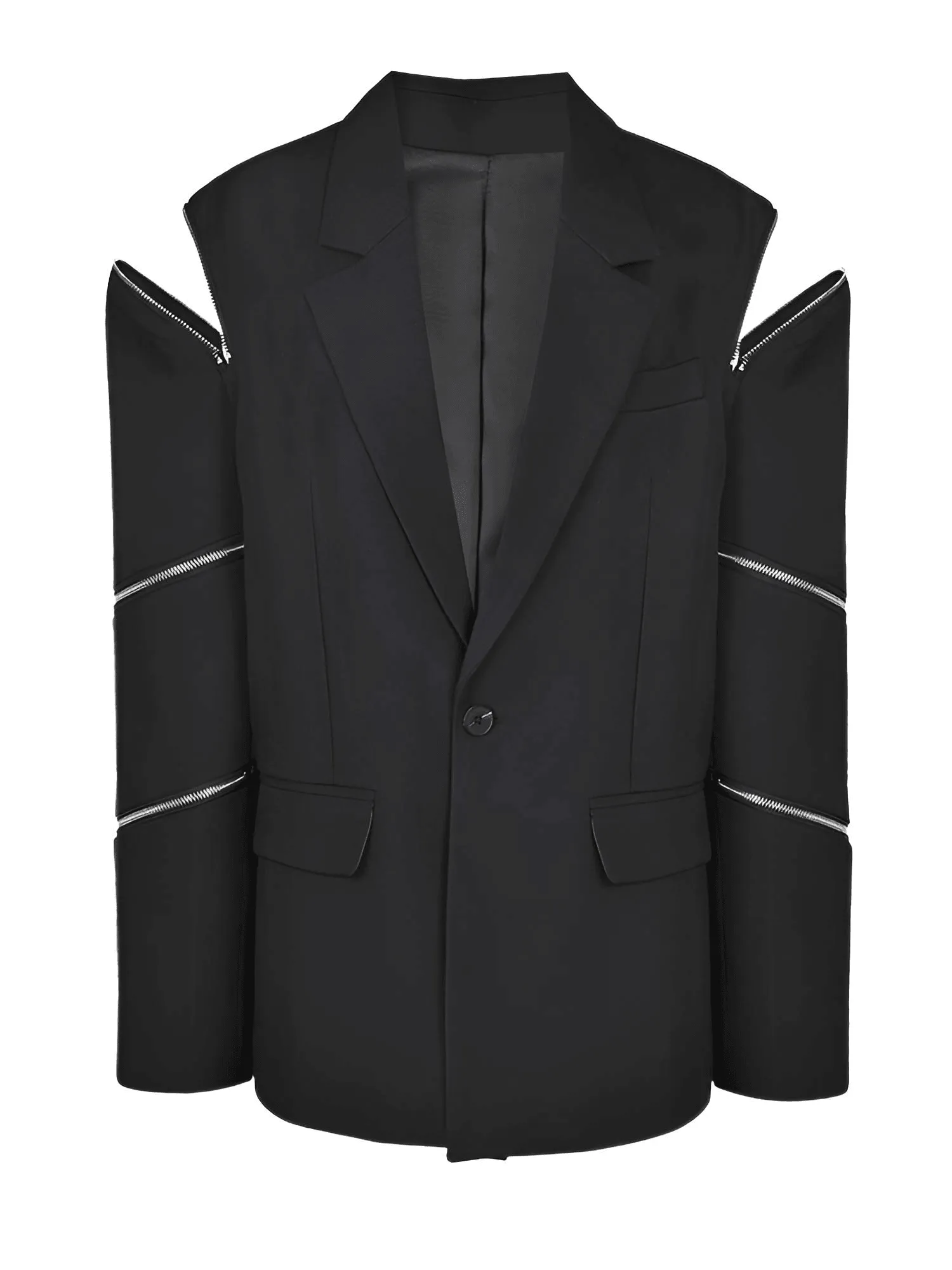 Women's Black Zipper Blazer